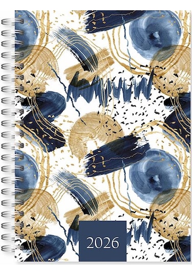 Lizy 2026 Spiralli 17x24 Cm Günlük Ajanda Model-7 Mavi