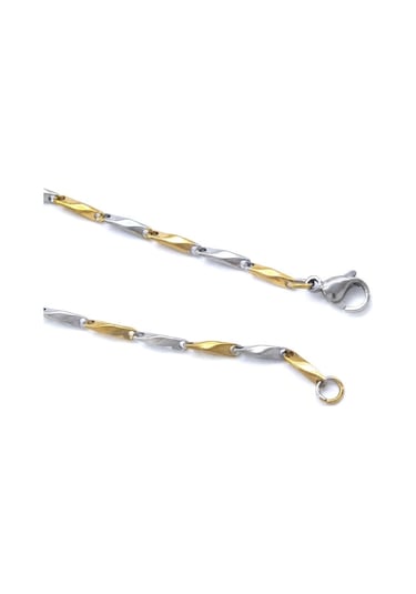 Çelik Zincir 316l Çift Renkli Erkek Model Zn-256 Altın - Gümüş