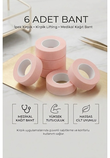 İpek Kirpik Bandı Pembe 6 Adet