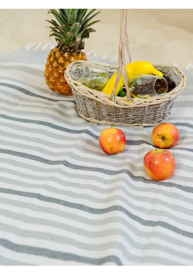 Gang Büyük Plaj Havlusu 90x180 Cm Pamuk Hint 391935233 Gri