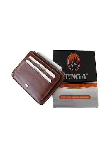 Zenga Deri Cüzdanlı Kredi Kartlık 023-Taba