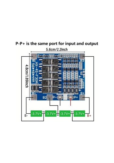 Sunshine011 Blue Aoıcrıe 4s 30a Lifepo4 Batarya Koruma Board Denge 56a Deşarj