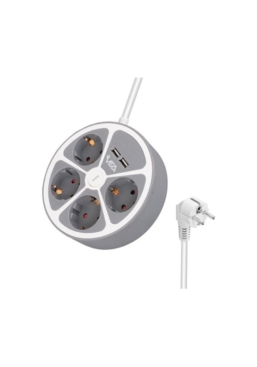Vea Ve-g604yu 4'lü 2 Usb Li Anahtarlı 1.5 Metre Grup Priz