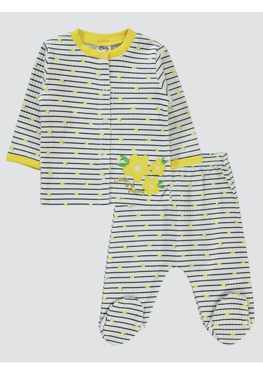 Civil Baby Kız Bebek Pijama Takımı 1-6 Ay Sarı Sari