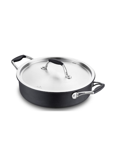 Jumbo New Moment Diamond Siyah Basık Tencere 26 Cm Siyah