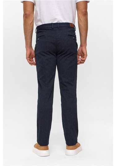 Lacivert Regular Armürlü Pantolon Lacivert