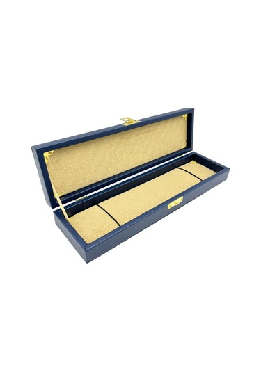 Tesbih Kutusu Dikişi Deri Lacivert 4 No S