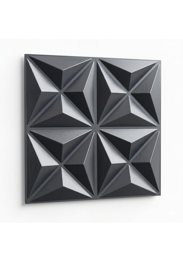 Modern Geometrik Duvar Paneli 50x50 - 10 Lu Avantaj Paketi 2.5 Metre Kare Antrasit