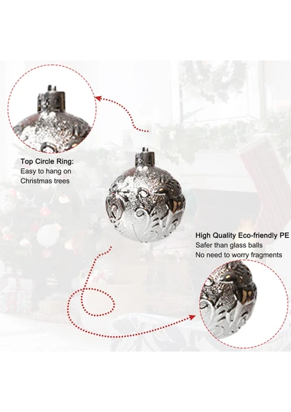 Buaoaos Noel Topu Noel Ağacı Kolye Özel Şekilli Top Karışık Stil-gümüşchristmas Decorations 001