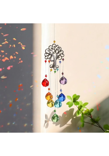 Teltree "k9 Kristal 'yaşam Ağacı' Güneş Yakalayıcı: Işık Yansımalı Dekoratif Pencere Süsü"