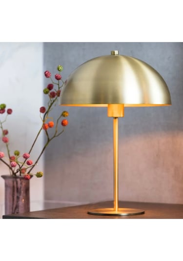 Modern Tasarım Mars Abajur Dekoratif Masa Lambası Eskitme Gold Sarı Metal Gövde Gold