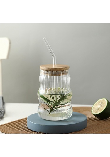 Suntek Milkshake Beer Için Cam Kavanoz Drinkware Temizle A A