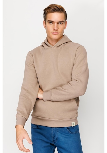 Igs İgs Standart Kapüşonlu Erkek Sweatshirt Camel