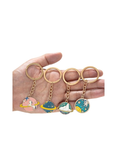 Sones 5 Adet Yuvarlak Anahtarlık Astronotlar Alaşımı