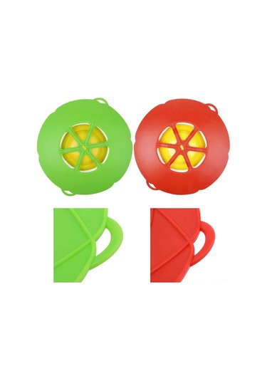 Teltree 2'li Set Silikon Taşma Önleyici Kapak - 26cm & 28cm - Fırın, Bulaşık Makinesi Uyumlu Çok Renkli