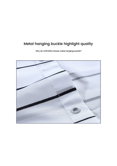 Çizgili Duş Perdesi - Ağır Kumaş, Makinede Yıkanabilir, Banyo İçin Basit Modern Gri Duş Perdeleri, 71x71 İnç Beyaz