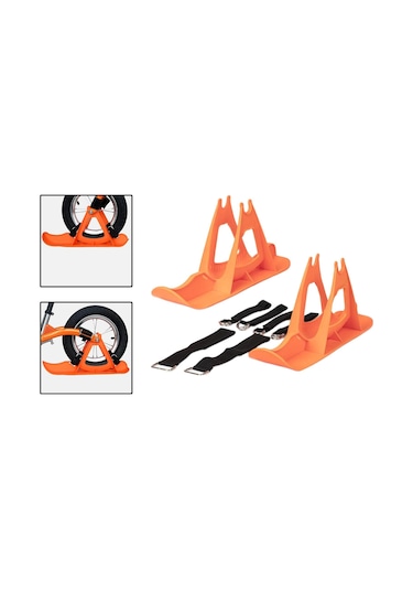 Suntek Kış Kar Kızağı Bisiklet Kayak Kızak Spor Turuncu