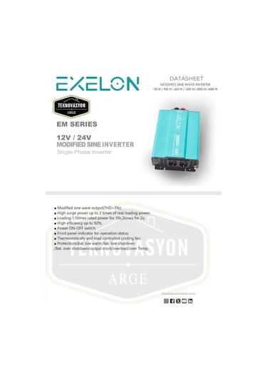 Exelon 24 V 2000wmodifiye Sinüs İnverter