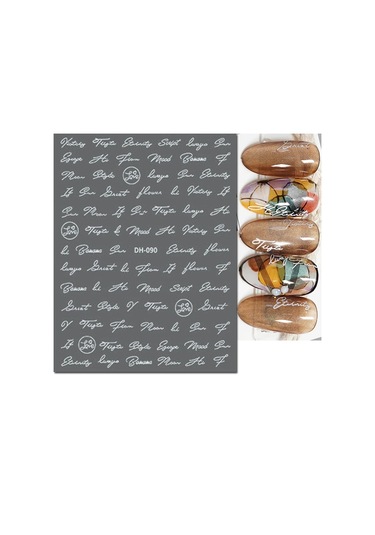 3d Nail Art Kaydırıcılar Çıkartmalar Geometrik Çizgiler İngilizce Kelimeler Siyah Harfler Mermer Çıkartmaları Tırnak Dekorasyon Manikür Için Turkuaz Mavi Chına