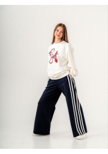 Kız Çocuk İki İplik Magic Baskılı Tasarım Sweatshirt-14215 Ekru