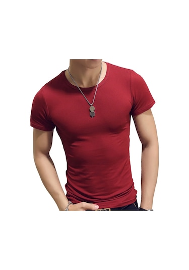 Snapbuymoda Erkek Yazlık Kısa Kollu V Yaka Polyester Tişörtbejerkek Bej