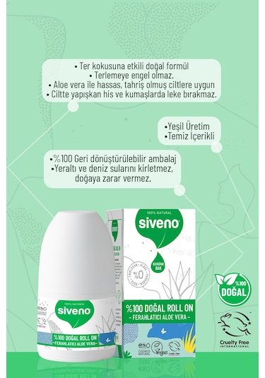 Siveno Aloe Vera İçerikli Vegan Roll-On Deodorant 50 ML