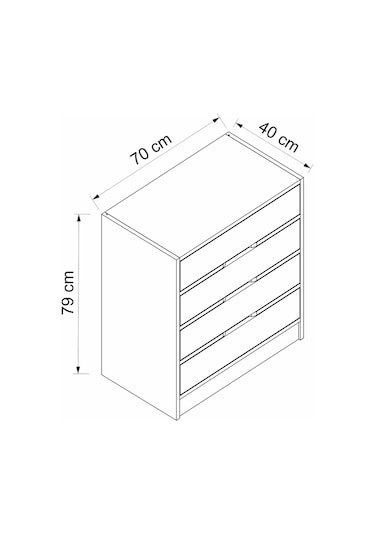 Elina Şifonyer 4ç - Dore/beyaz