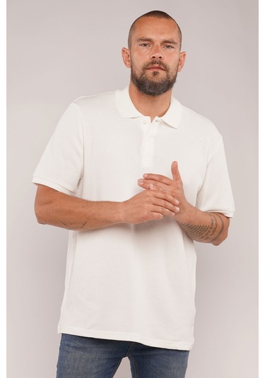 Gabria Polo Yaka Erkek T-shirt Ekru