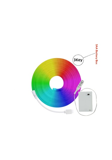 Epistar 5v Rgb Neon Şerit Işık 1m/2m/3m Bluetooth Uzaktan Kumandalı Su Geçirmez Ev Dekor Şerit Işığı Yayan Color2 0,5 M