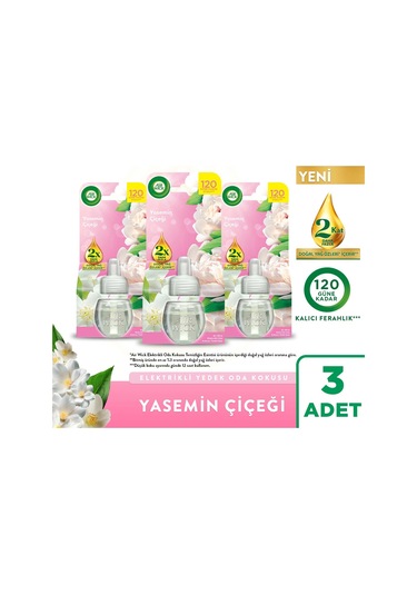 Elektrikli Oda Kokusu Yedek Şişe Yasemin Çiçeği 3x19 Ml