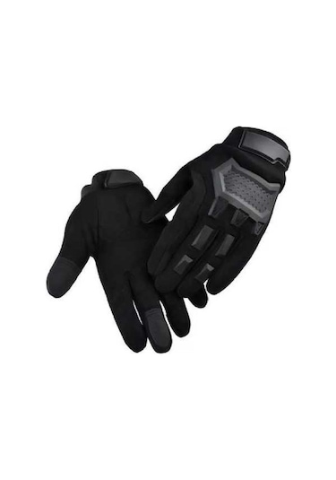 Pazly Erkek Motosiklet Eldiveni - Hafif, Dayanıklı, Dokunmatik Uyumlu, Kışlık Koruma, Retro Tasarım Siyah M