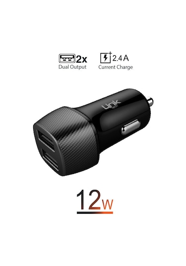 Linktech Çift Usb Safe 2.4A 12W Araç Şarj Aleti C490