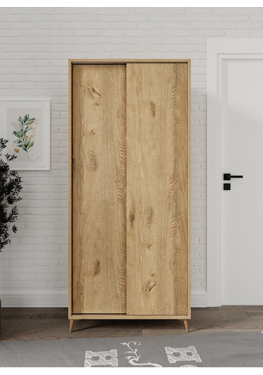 Sürgülü Çok Amaçlı Ayakkabı Dolabı, Ayakkabılık Meşe- Tamamı 1.