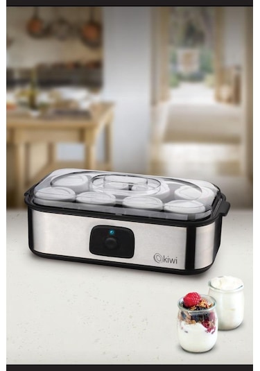 Kiwi KYM-7213 Paslanmaz Çelik Tabanlı 8 Kavan Yoğurt Yapma Makinesi