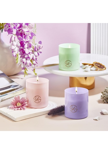 Selka Home Flowery Pathculi Lavander Kokulu Organik Cam Mum 480 Gr 001