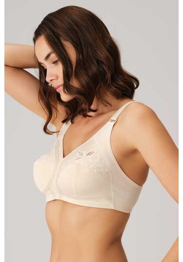 Balensiz Desteksiz Dolgusuz Toparlayıcı İşlemeli Küçültücü Sütyen Ten