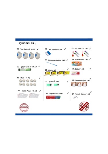Aile Deprem Çantası Afet Ve Acil Durum