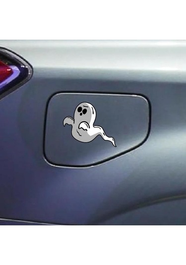 J462 Komik Hayalet Araba Çıkartmaları Çıkartmaları Vinil Araç Yakıt Deposu Kapağı Su Geçirmez Dekorasyon Araba Çıkartmaları 17x14cm