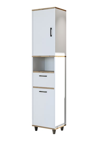 Çamaşır Sepetli Banyo Dolabı, Çok Amaçlı Dolap 45 X 200, Roomart Atlantik Çam - Beyaz Çamaşır Sepetli Banyo Dolabı, Çok Amaçlı Dolap 45 X 200, Roomart Atlantik Çam - Beyaz