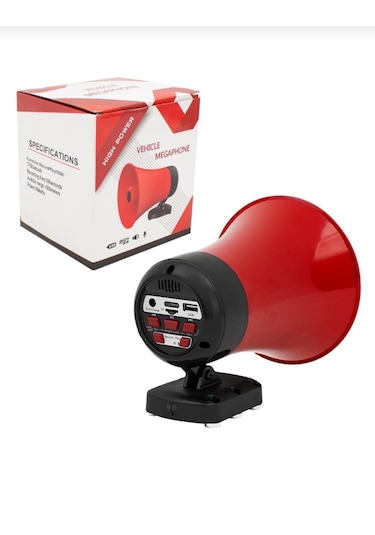 Araç Üstü Mıknatıslı Bluetooth'lu Usb'li Şarjlı 50 Watt Harici Hoparlör