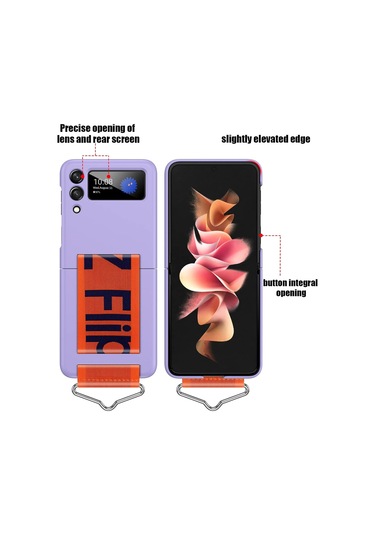 Samsung Galaxy Z Flip 3 Mavi İçin Standlı Silikon Kılıf Çok Renkli
