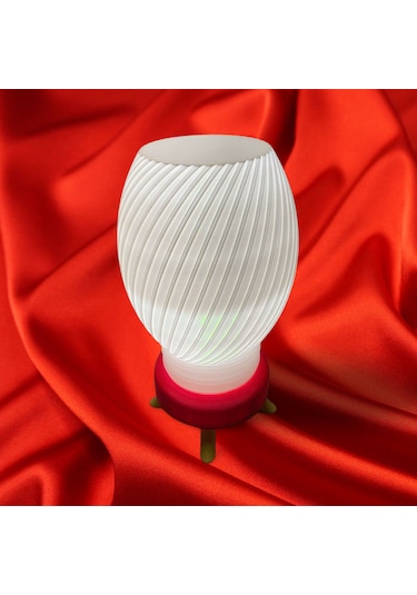 10tech Tasarım Değiştirilebilir Renkli Abajur Petg & Pla E27 Duy Led Uyumlu 5 Parça Modüler Yapı Beyaz - Mavi