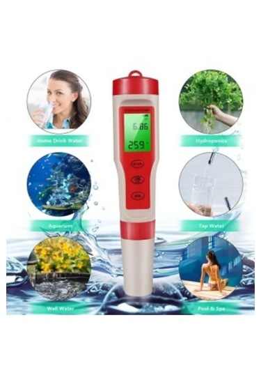 Ph Metre Tds Metre Sıcaklık Ec Ölçer 4ü 1 Arada Ölçüm Cihaz