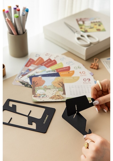 2026 Yılı Karton Ayaklı Masa Takvimi Kawaii - 12x20 Cm