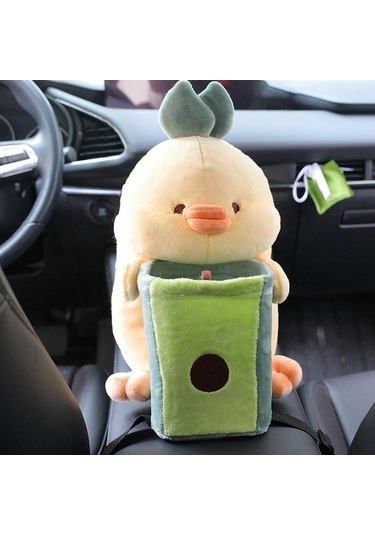 Createtech Yumuşak Ördek Peluş Oyuncak Sevimli Suntek Kutusu Çöp Araba Tp Çok Renkli