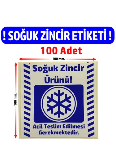 Soğuk Zincir Kargo Ürün Uyarı Etiketi Soğuk Zincir Etiketi 100 Adet