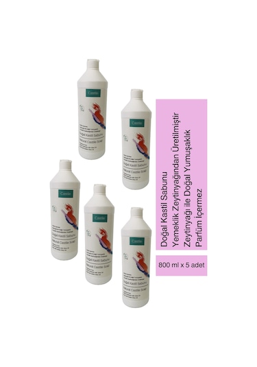 Castile Doğal Kastil Zeytinyağı Bitkisel Sıvı Sabun 5 x 800 ML