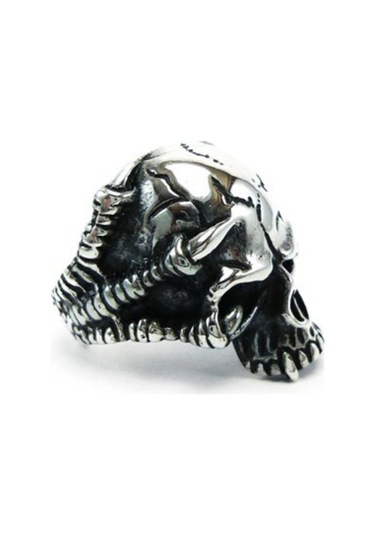 Vog Gotik Kurukafa 925 Ayar Erkek Gümüş Yüzük