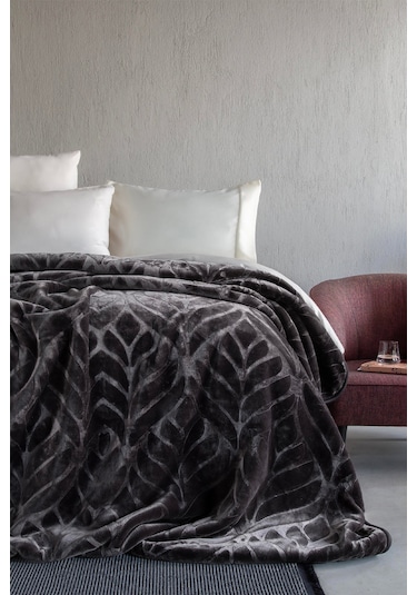 Apricitas Home Loyal Gray Çift Kişilik Battaniye 220x240 Cm Gri