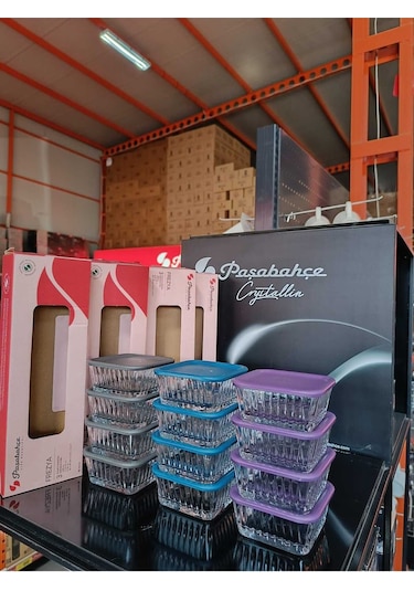 Paşabahçe 950126-12 Li Frezya Saklama Kabı 3 Renkli Şeffaf